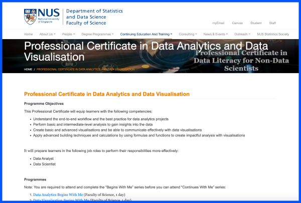Where can I study data analytics in Singapore