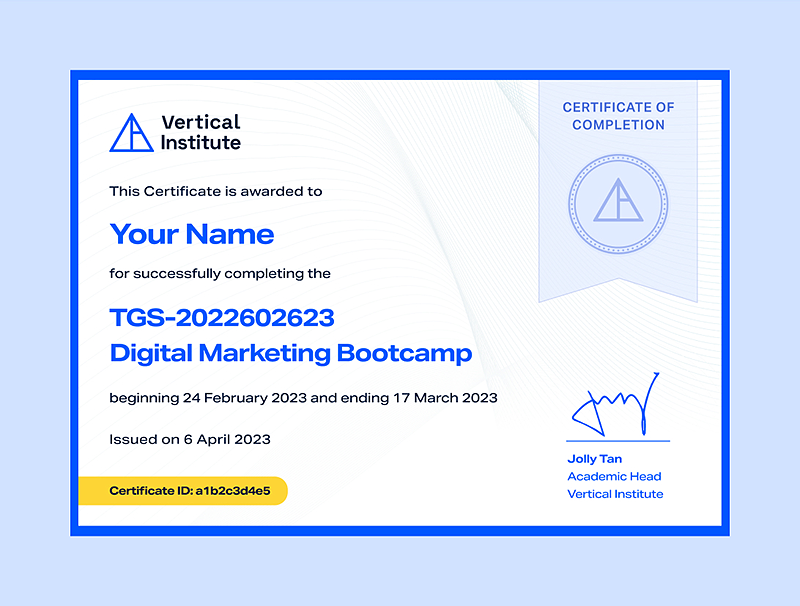 Digital Marketing Bootcamp Certificate Vertical Institute