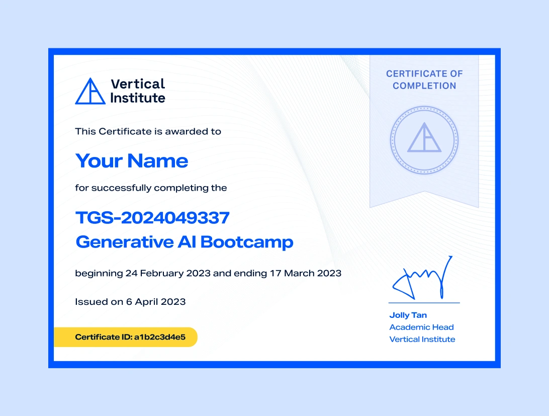 Generative AI Certification Vertical Institute