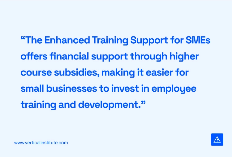 What is the Enhanced Training Support for SMEs Vertical Institute
